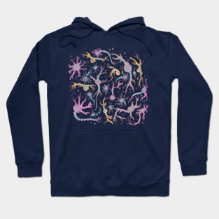 Cute pattern made of different neurons made for creative minds Hoodie